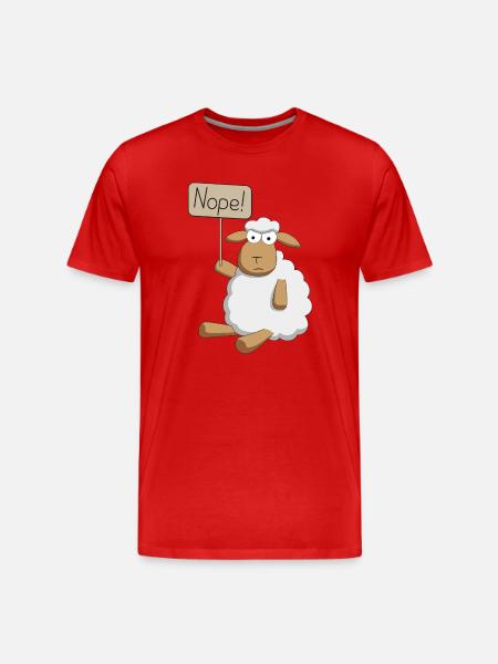 Nope! - protesting sheep - Men's Premium Organic T-Shirt - red