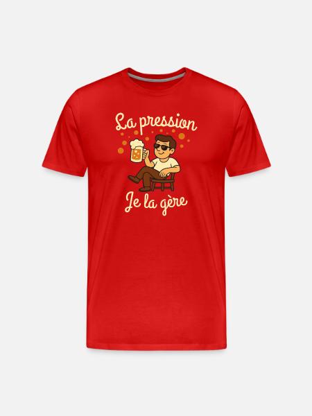Pressure I manage, Beer humor - Men's Premium Organic T-Shirt - red