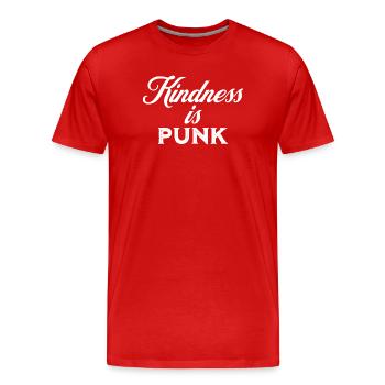 Freundlichkeit ist Punk - Männer Premium Bio T-Shirt - Rot - Vorne - Damien (186cm)