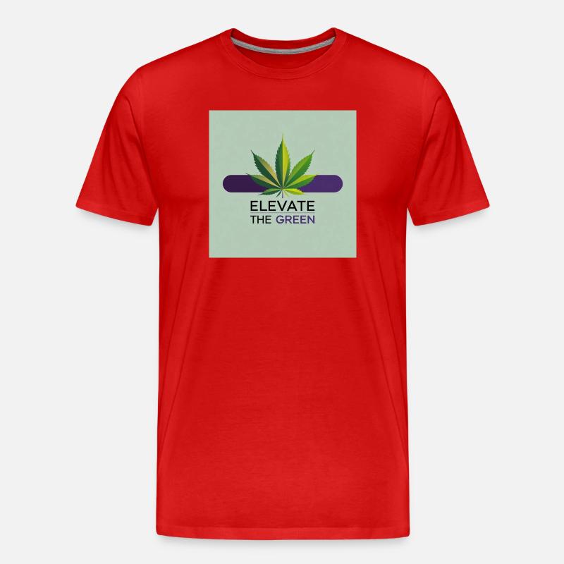 Elevate The Green Cannabis Leaf - Männer Premium Bio T-Shirt - Rot