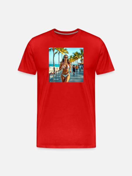 Sunny Beach Fitness Run - Men's Premium Organic T-Shirt - red