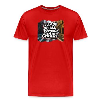 AllByChrist Philipper 4:13 - Männer Premium Bio T-Shirt - Rot - Vorne - Damien (186cm)