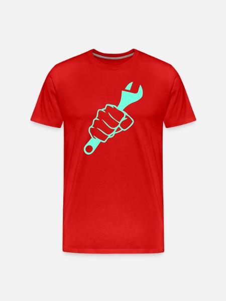 Power Fist Screw Wrench - Men's Premium Organic T-Shirt - red