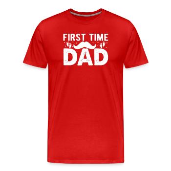 Werdender Papa Werdender Vater - Männer Premium Bio T-Shirt - Rot - Vorne - Damien (186cm)