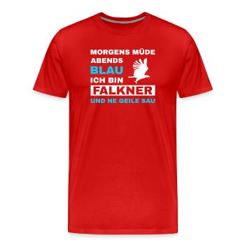 Falknerei Falkner Falknerin Beizjagd Greifvogel - Männer Premium Bio T-Shirt - Rot - Vorne - Damien (186cm)