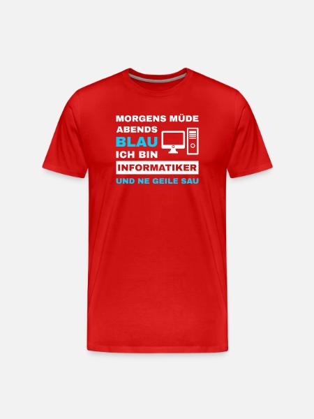 informatiker Programmierer Admin Sprüche Lustig - Männer Premium Bio T-Shirt - Rot