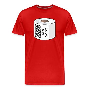 PAPIER TOILETTE PAPIER TOILETTE 2026 DICTONS - T-shirt bio Premium Homme - rouge - Devant - Damien (186cm)
