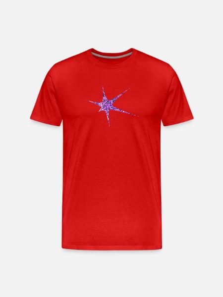 Lila Glitzer Starburst Funkeln - Männer Premium Bio T-Shirt - Rot