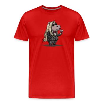Stylish Gangster Hippo - Männer Premium Bio T-Shirt - Rot - Vorne - Damien (186cm)