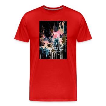 Ojio-Constellart -Milchstraße - Männer Premium Bio T-Shirt - Rot - Vorne - Damien (186cm)