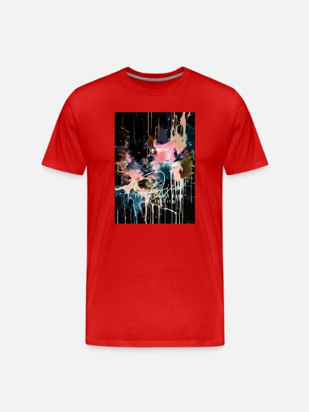 Ojio-Constellart -Milchstraße - Männer Premium Bio T-Shirt - Rot