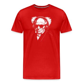 Vintage Schopenhauer Deutscher Philosoph Porträt - Männer Premium Bio T-Shirt - Rot - Vorne - Damien (186cm)