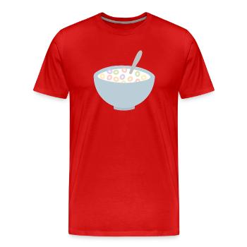Pastel Cereal Bowl Illustration - Men's Premium Organic T-Shirt - red - Front - Damien (186cm)