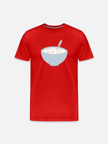 Pastel Cereal Bowl Illustration - Men's Premium Organic T-Shirt - red