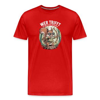 Conception de tir à l’arc pour les archers et les parcours - T-shirt bio Premium Homme - rouge - Devant - Damien (186cm)