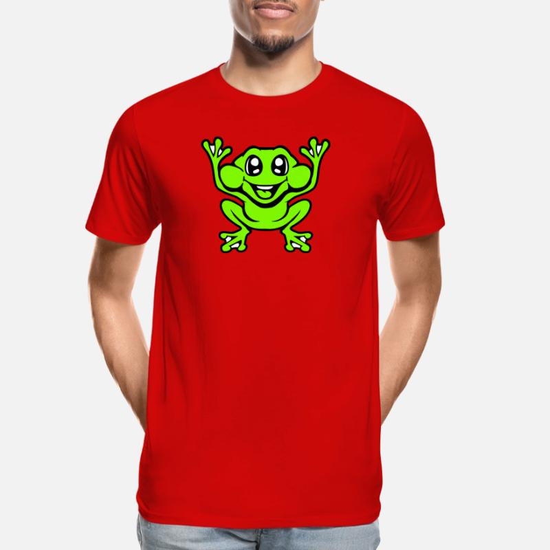 Frog Toad Laughs Funny Jumping Happy Comic Men's Premium Organic T-Shirt