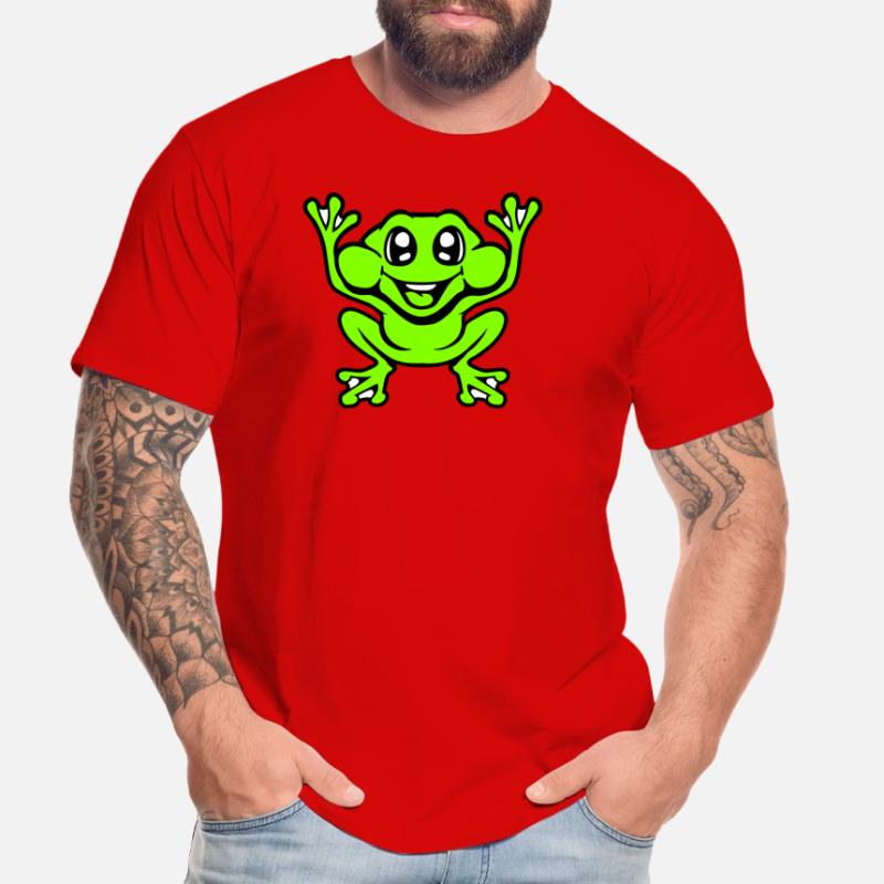 Frog Toad Laughs Funny Jumping Happy Comic Men's Premium Organic T-Shirt
