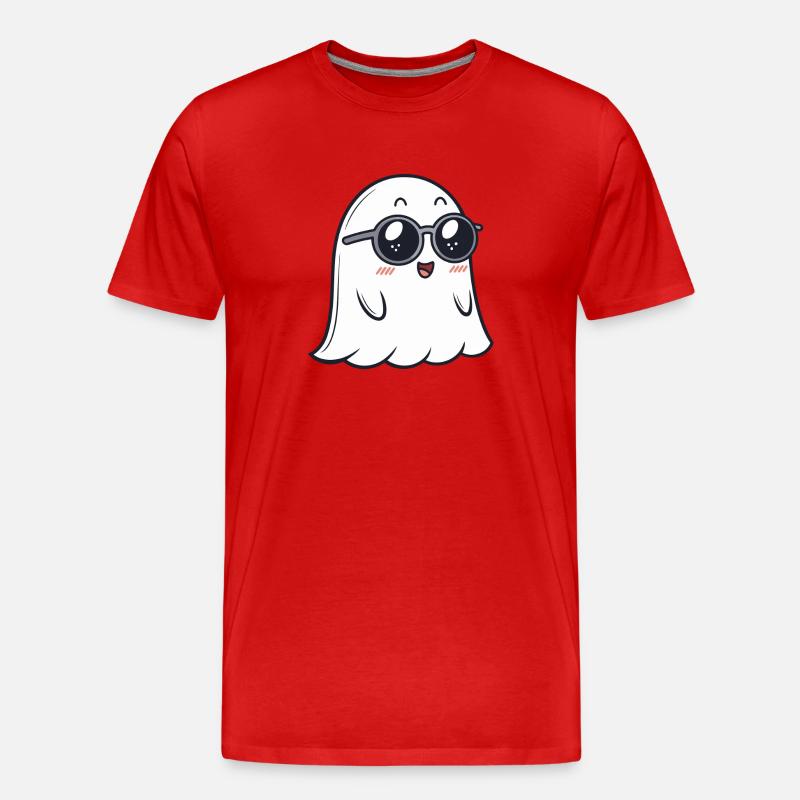 Ghost Soft Dark Brille - Männer Premium Bio T-Shirt - Rot