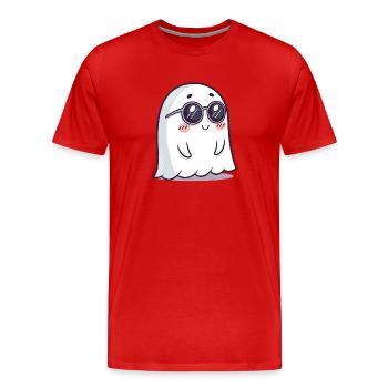 Ghost Chic Schwarze Cartoon-Brille - Männer Premium Bio T-Shirt - Rot - Vorne - Damien (186cm)