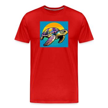 tortue - T-shirt bio Premium Homme - rouge - Devant - Damien (186cm)