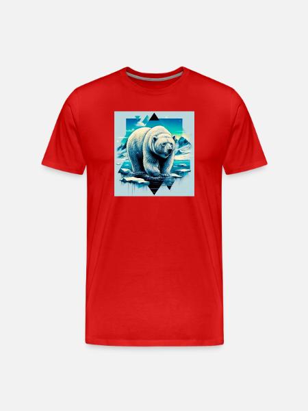polar bear - Men's Premium Organic T-Shirt - red