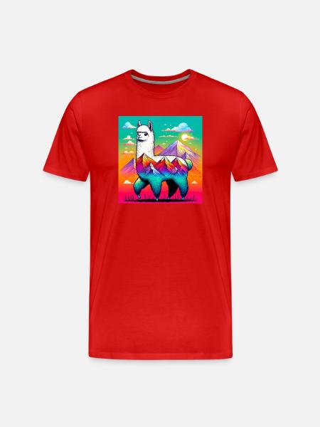 Alpaca - Men's Premium Organic T-Shirt - red