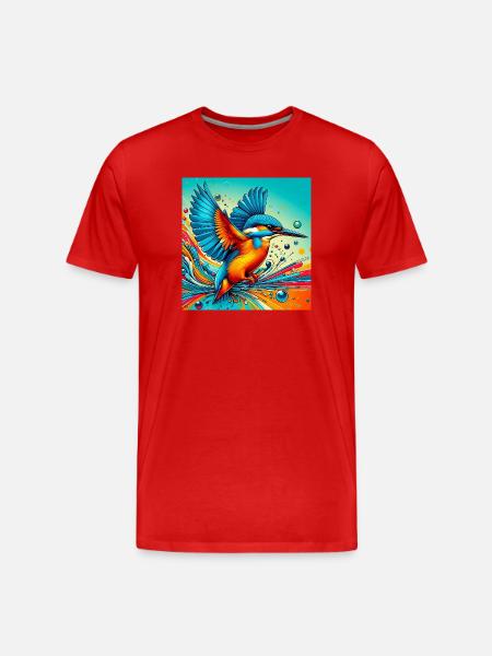 kingfisher - Men's Premium Organic T-Shirt - red