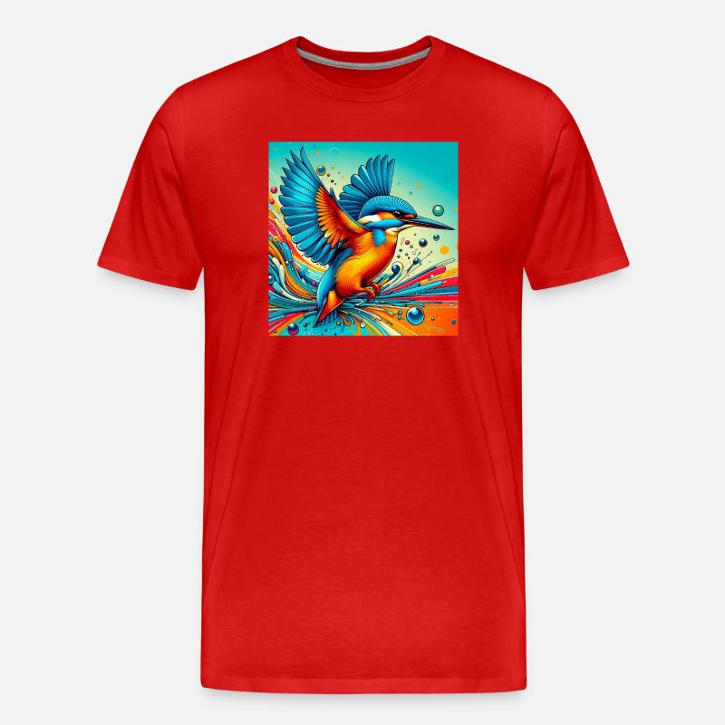 Eisvogel - Männer Premium Bio T-Shirt - Rot