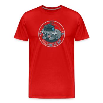 Koalafied to Nap - Men's Premium Organic T-Shirt - red - Front - Damien (186cm)