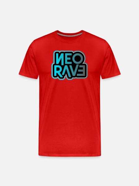 Neo Rave Neon Typography - Men's Premium Organic T-Shirt - red
