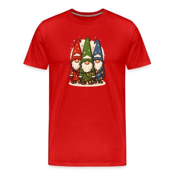 Weinachtswichtel Weihnachtsgnom Weihnachten  - Männer Premium Bio T-Shirt - Rot - Vorne - Damien (186cm)