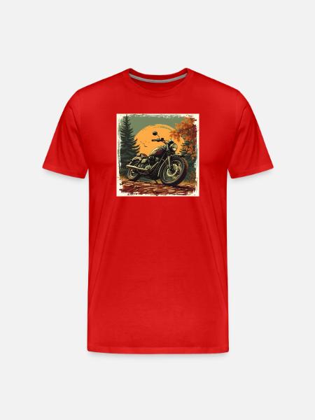 Moto en texture patrimoniale - T-shirt bio Premium Homme - rouge