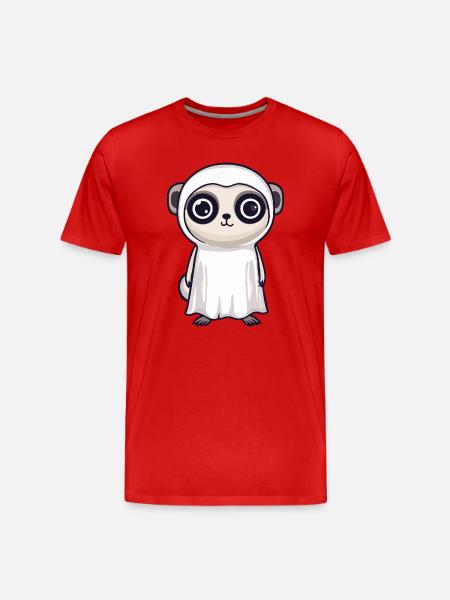Suricate Halloween Fantôme - T-shirt bio Premium Homme - rouge