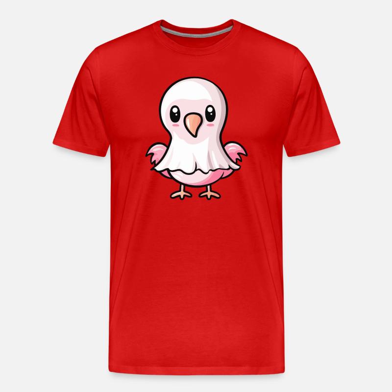 Flamingo Halloween Geist - Männer Premium Bio T-Shirt - Rot
