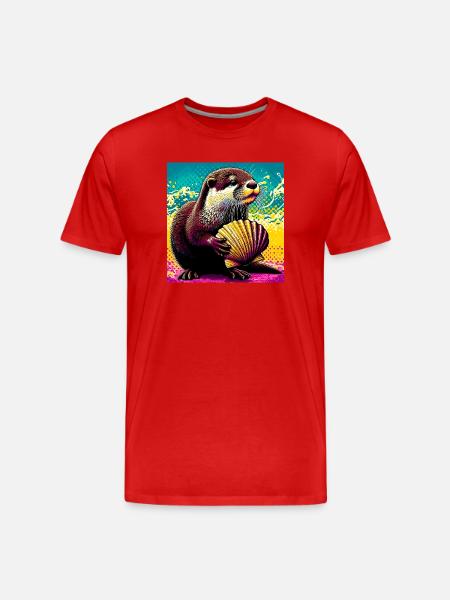 Otter - Männer Premium Bio T-Shirt - Rot