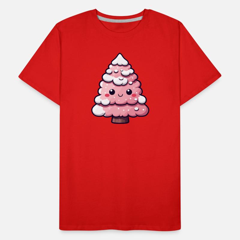 Chibi Pink Snowy Tree Men's Premium Organic T-Shirt