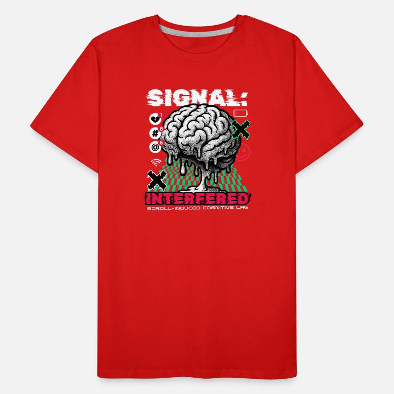 Brain - Signal Interfered Men's Premium Organic T-Shirt