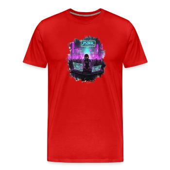 Cyberpunk_DJ_Party - Männer Premium Bio T-Shirt - Rot - Vorne - Damien (186cm)