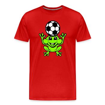 Frosch Fußball Kopfball Köpfer Ball Spielen Kröte - Männer Premium Bio T-Shirt - Rot - Vorne - Damien (186cm)