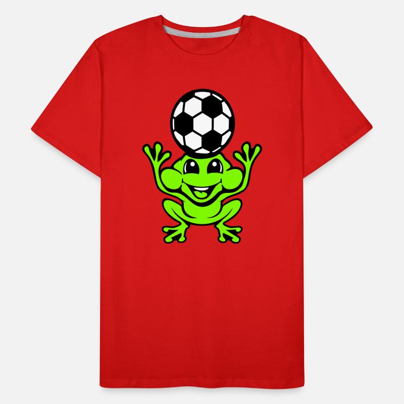 Frog Soccer Header Ball Playing Toad Men's Premium Organic T-Shirt