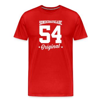 54 Birthday - Men's Premium Organic T-Shirt - red - Front - Damien (186cm)