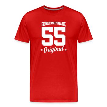 55 Geburtstag - Männer Premium Bio T-Shirt - Rot - Vorne - Damien (186cm)