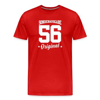 56 Geburtstag - Männer Premium Bio T-Shirt - Rot - Vorne - Damien (186cm)