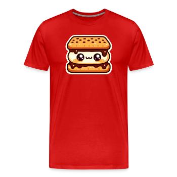 Kawaii Schokoladen-Keks - Männer Premium Bio T-Shirt - Rot - Vorne - Damien (186cm)