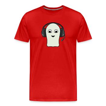 Ghost Gamer Headset - Men's Premium Organic T-Shirt - red - Front - Damien (186cm)