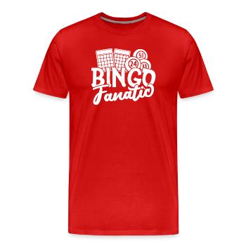 Bingo Player Fanatic Bingo - Men's Premium Organic T-Shirt - red - Front - Damien (186cm)