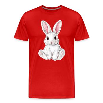Hase - Männer Premium Bio T-Shirt - Rot - Vorne - Damien (186cm)