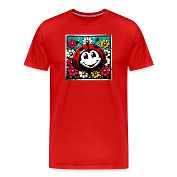 coccinelle - T-shirt bio Premium Homme - rouge - Devant - Damien (186cm)