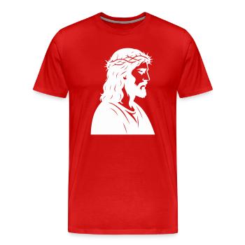 Silhouette de Jésus-Christ - T-shirt bio Premium Homme - rouge - Devant - Damien (186cm)