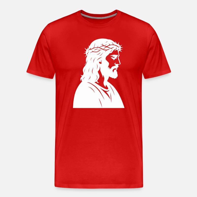 Jesus Christus Silhouette - Männer Premium Bio T-Shirt - Rot